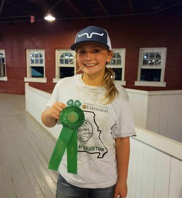 Kaelynn Bartels 6th Place ribbon in 15&amp;Over Barrel Racing with her horse Hannah