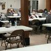 Approximately 70 people listen to Noble Health representatives at the Perry VFW hall.