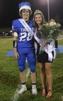 MT Homecoming King Evan Torrence and Queen Elizabeth Trower were crowned at halftime at the Oct. 2 game.
